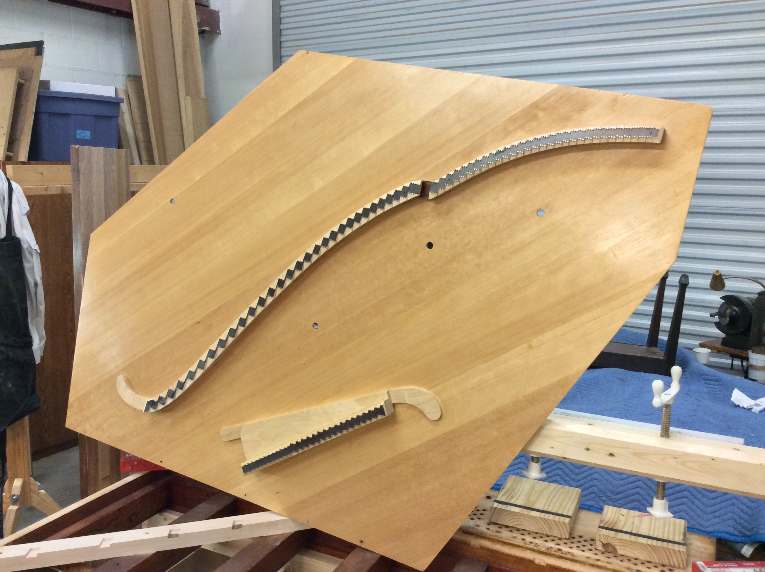 New upright soundboard and bridges